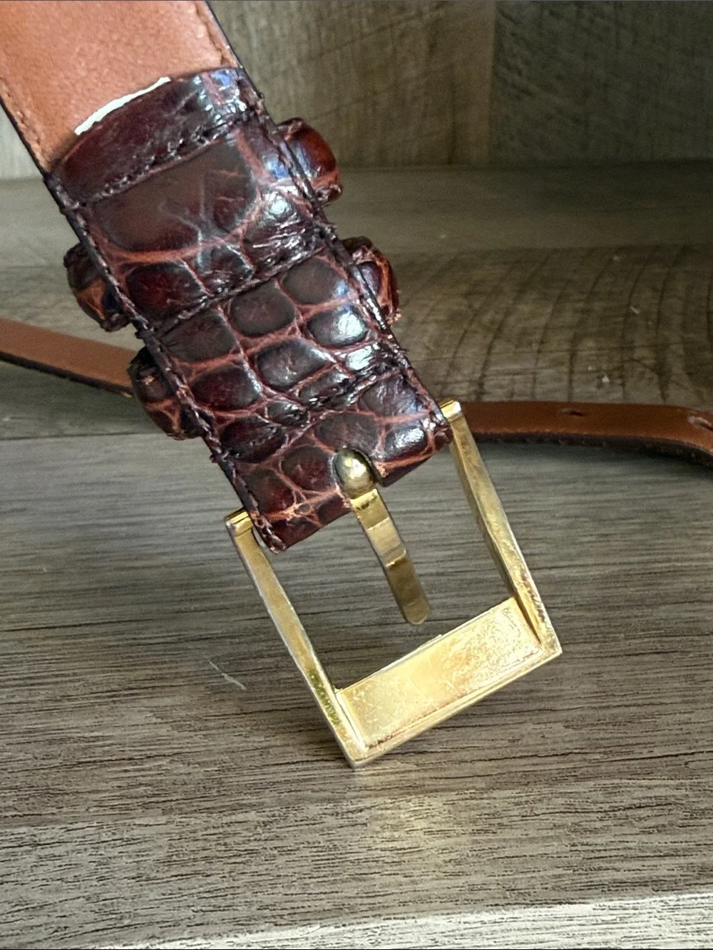 Ralph Lauren Croc-Embossed Leather Belt